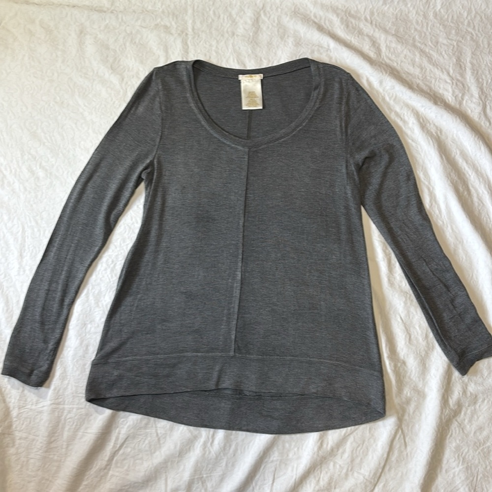 Matty M Sweater Womens Gray Lightweight Tunic Stretch Hi-Low, NWOT, Small